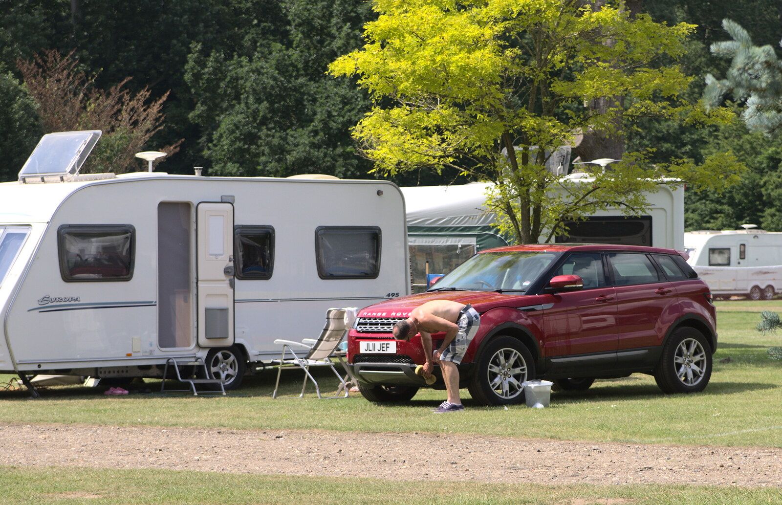 Someone actually washes their Fascistomobile from A Weekend in the Camper Van, West Harling, Norfolk - 21st June 2014