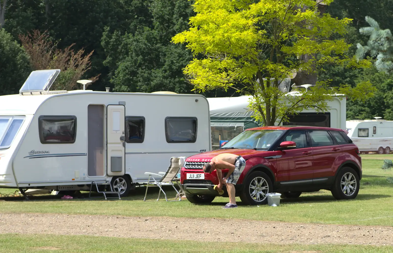 Someone actually washes their Fascistomobile, from A Weekend in the Camper Van, West Harling, Norfolk - 21st June 2014