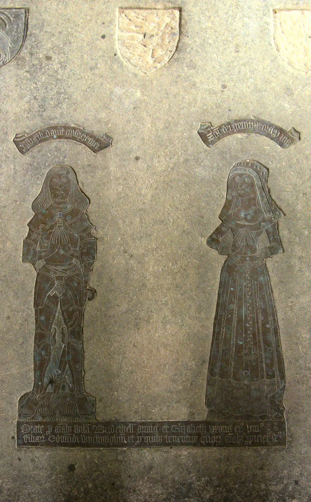 Mediaeval brasses on the floor, from A Weekend in the Camper Van, West Harling, Norfolk - 21st June 2014