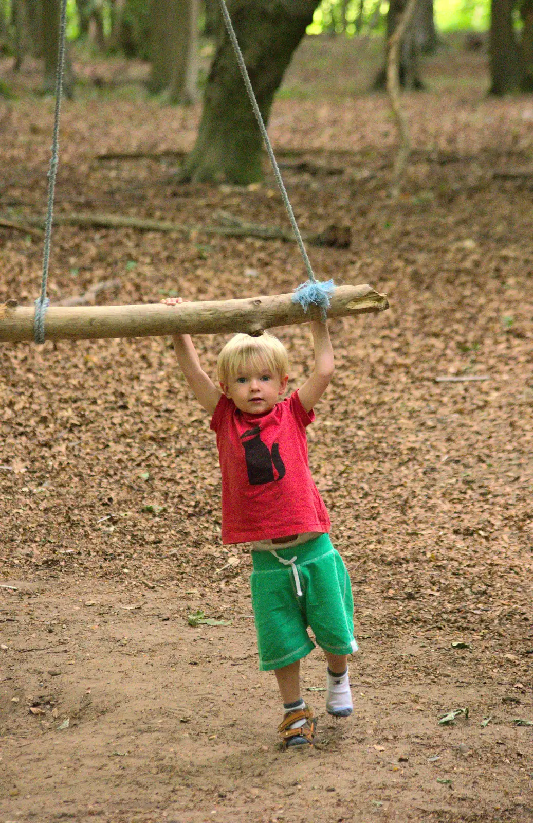 Harry swings around, from A Weekend in the Camper Van, West Harling, Norfolk - 21st June 2014