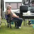 A tattooed dude does a can of Kronenbourg, A Weekend in the Camper Van, West Harling, Norfolk - 21st June 2014