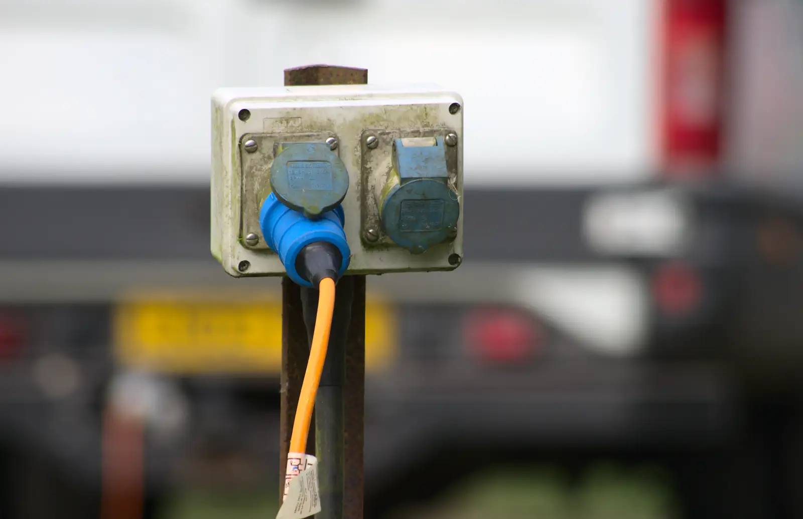 Well-worn hook-ups, from A Weekend in the Camper Van, West Harling, Norfolk - 21st June 2014