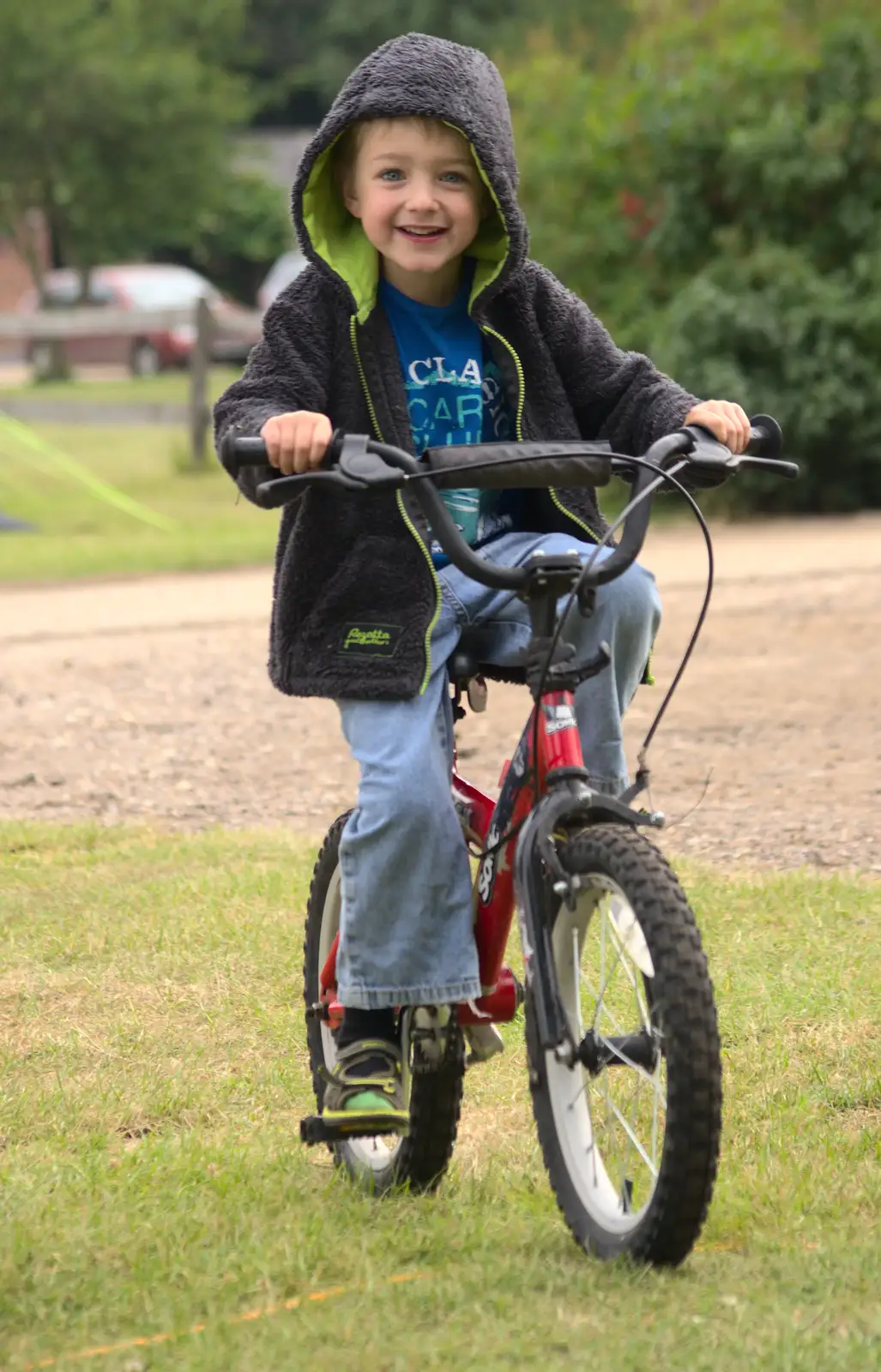 More Fred on a bike, from A Weekend in the Camper Van, West Harling, Norfolk - 21st June 2014