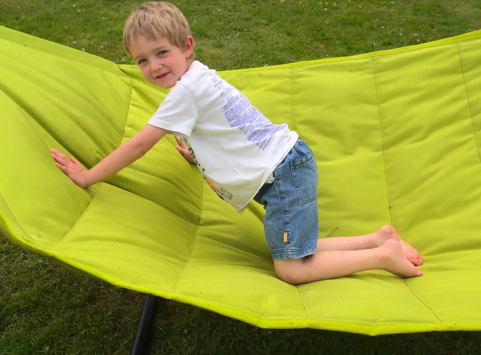 Fred bagsies the hammock, from SwiftKey Innovation Days, The Haymarket, London - 27th June 2014