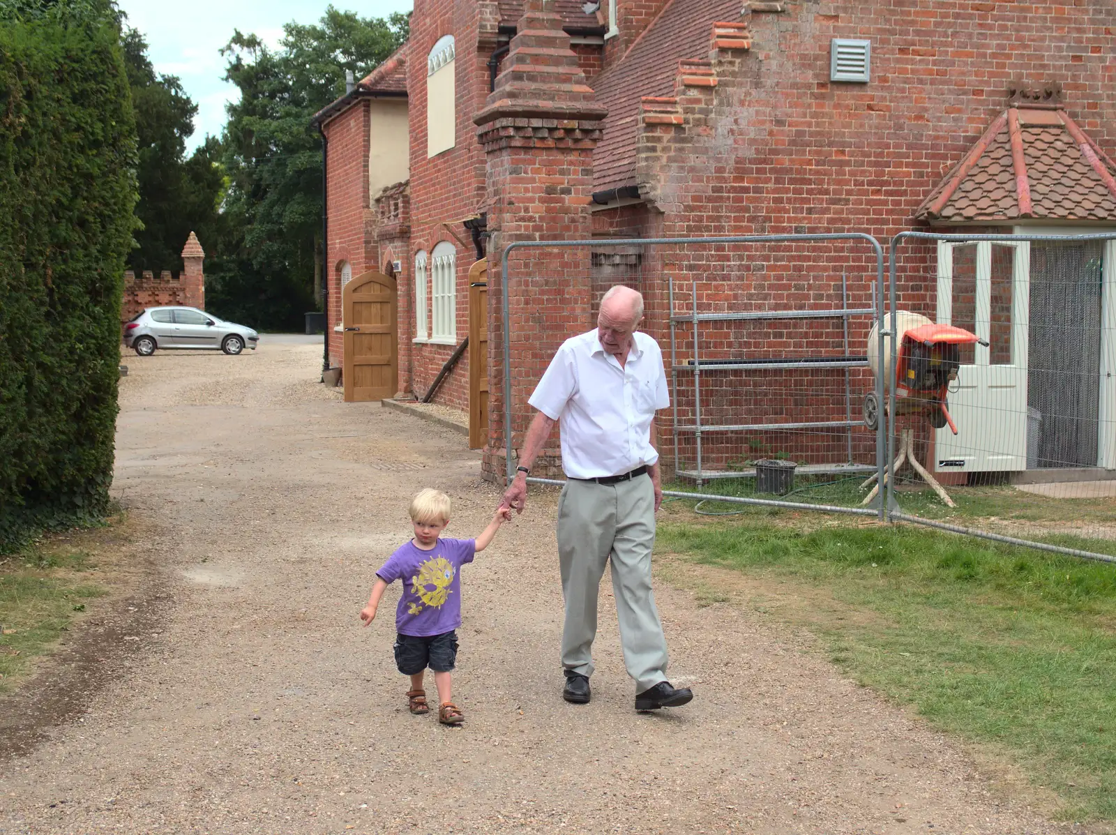 Gabes and Grandad roam around, from SwiftKey Innovation Days, The Haymarket, London - 27th June 2014