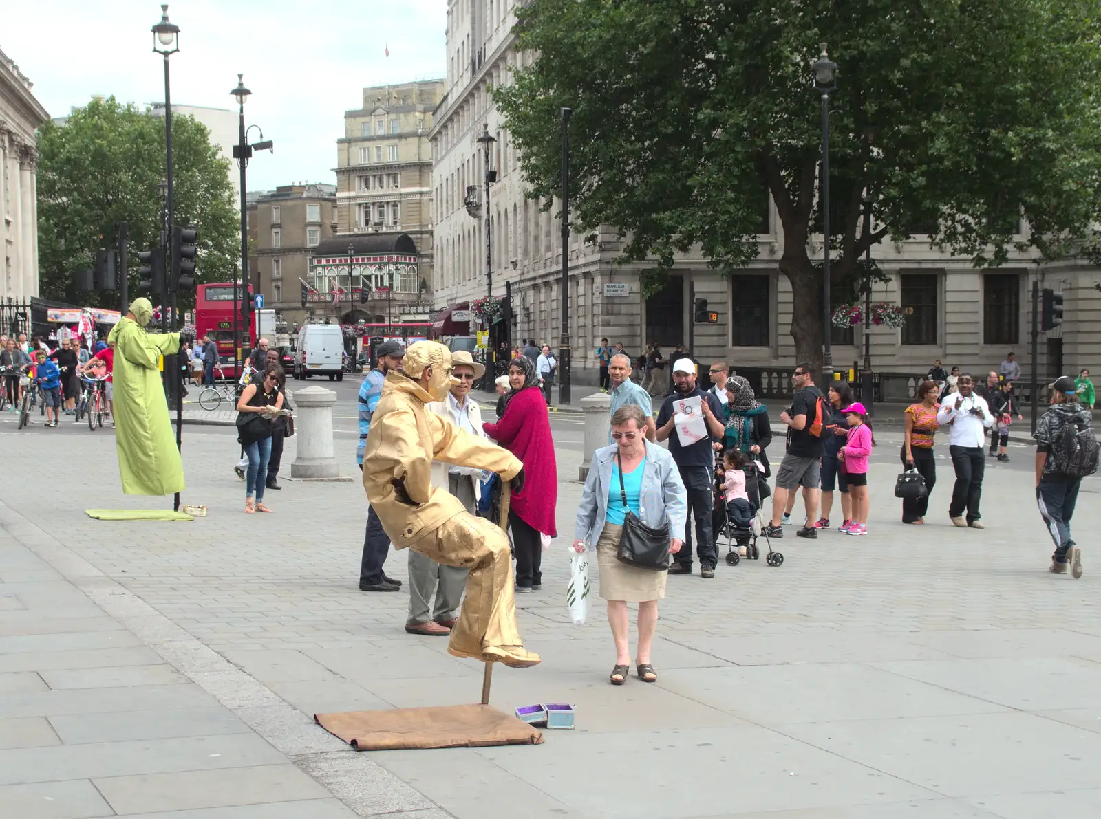 Lots of 'floating' human statues hang around, from SwiftKey Innovation Days, The Haymarket, London - 27th June 2014