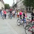 A bike-tour group passes through Trafalgar Square, SwiftKey Innovation Days, The Haymarket, London - 27th June 2014