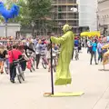 A 'Fat Tire' tour group passes a floating Yoda, SwiftKey Innovation Days, The Haymarket, London - 27th June 2014