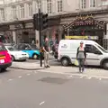 Błażej on a traffic island on The Strand, SwiftKey Innovation Days, The Haymarket, London - 27th June 2014