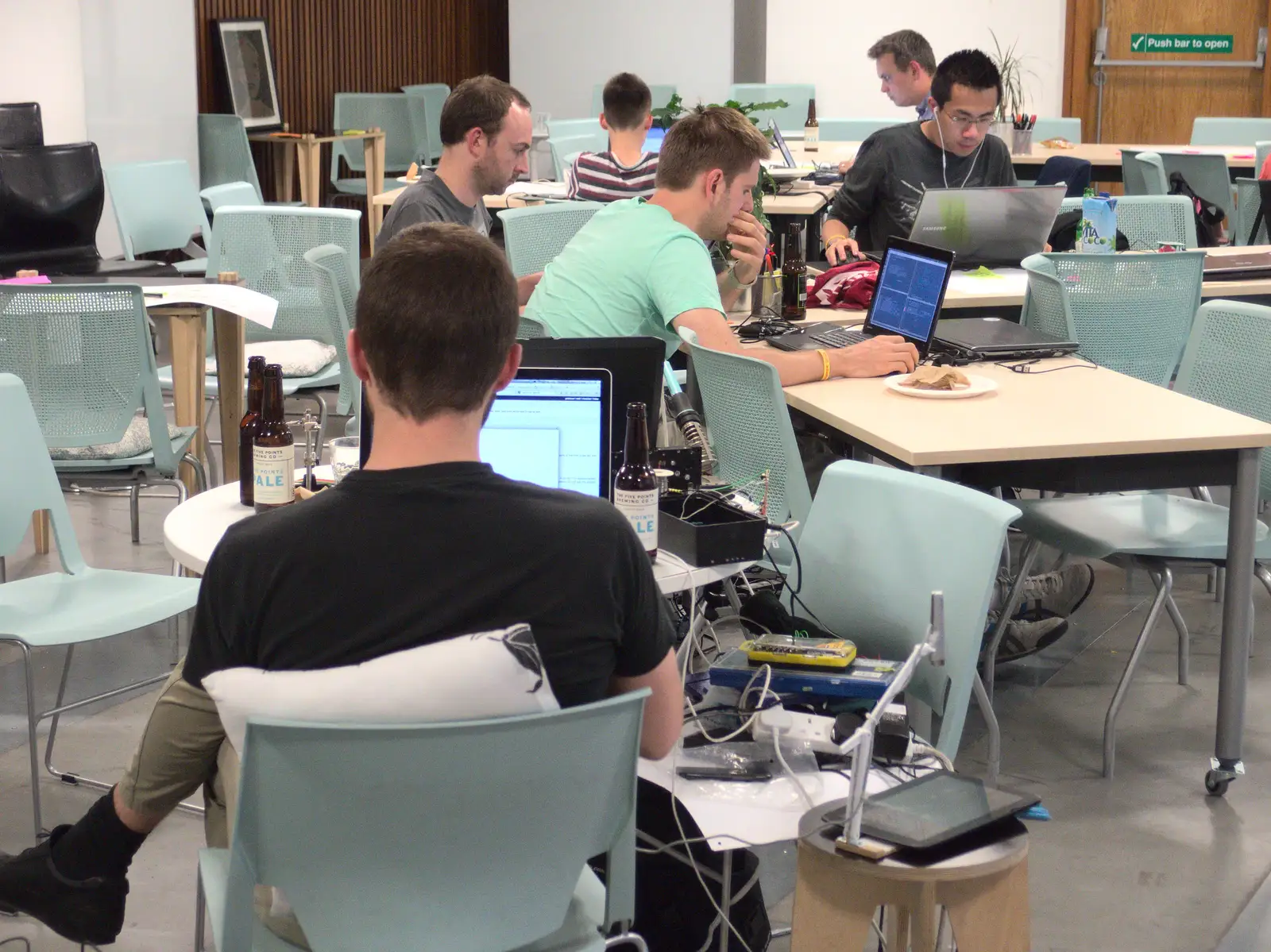 Late-night hacking, from SwiftKey Innovation Days, The Haymarket, London - 27th June 2014