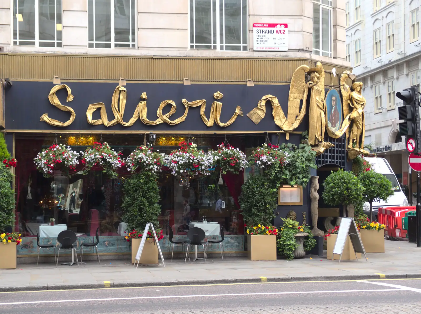 Salieri's interesting gold signwork, from SwiftKey Innovation Days, The Haymarket, London - 27th June 2014