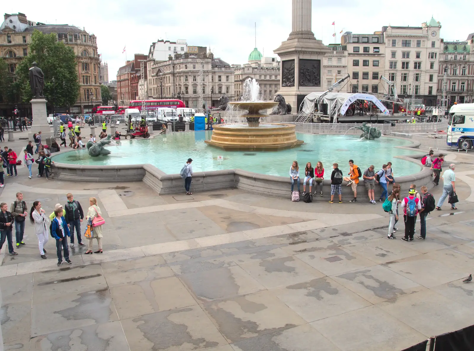 Trafalgar fountains, from SwiftKey Innovation Days, The Haymarket, London - 27th June 2014