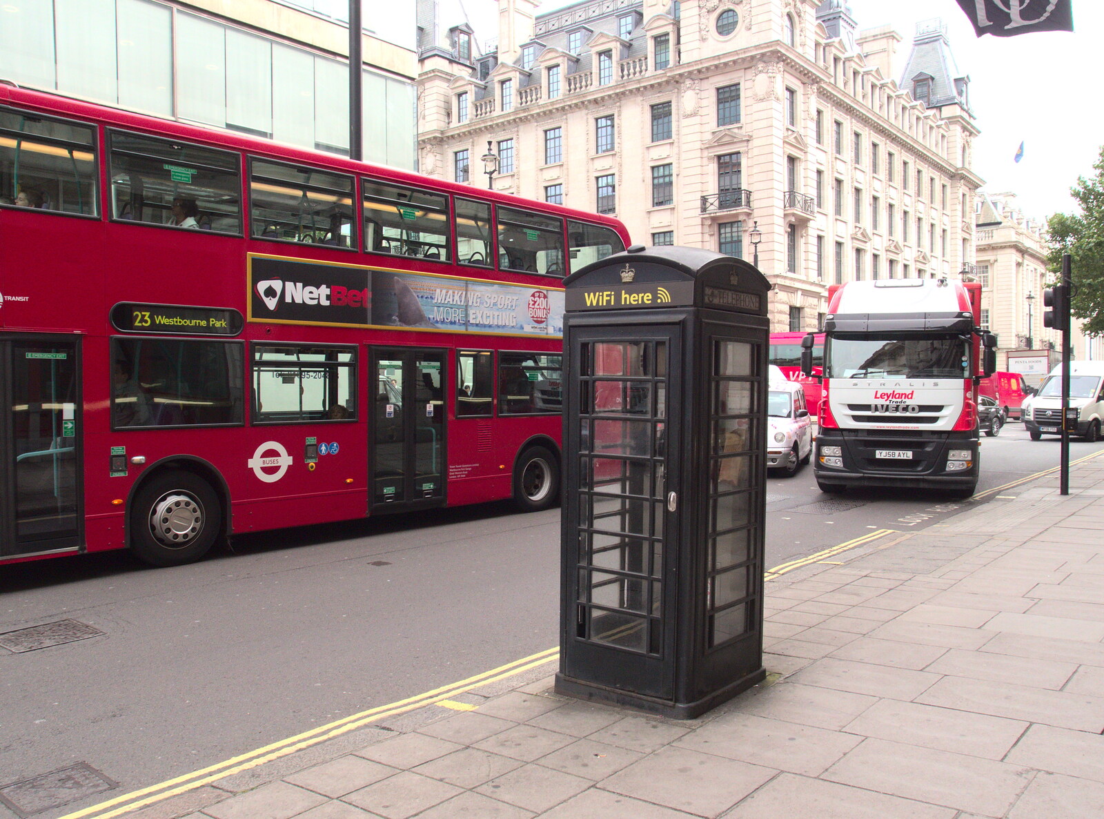 A black K6 Wifi phone box from SwiftKey Innovation Days, The Haymarket, London - 27th June 2014