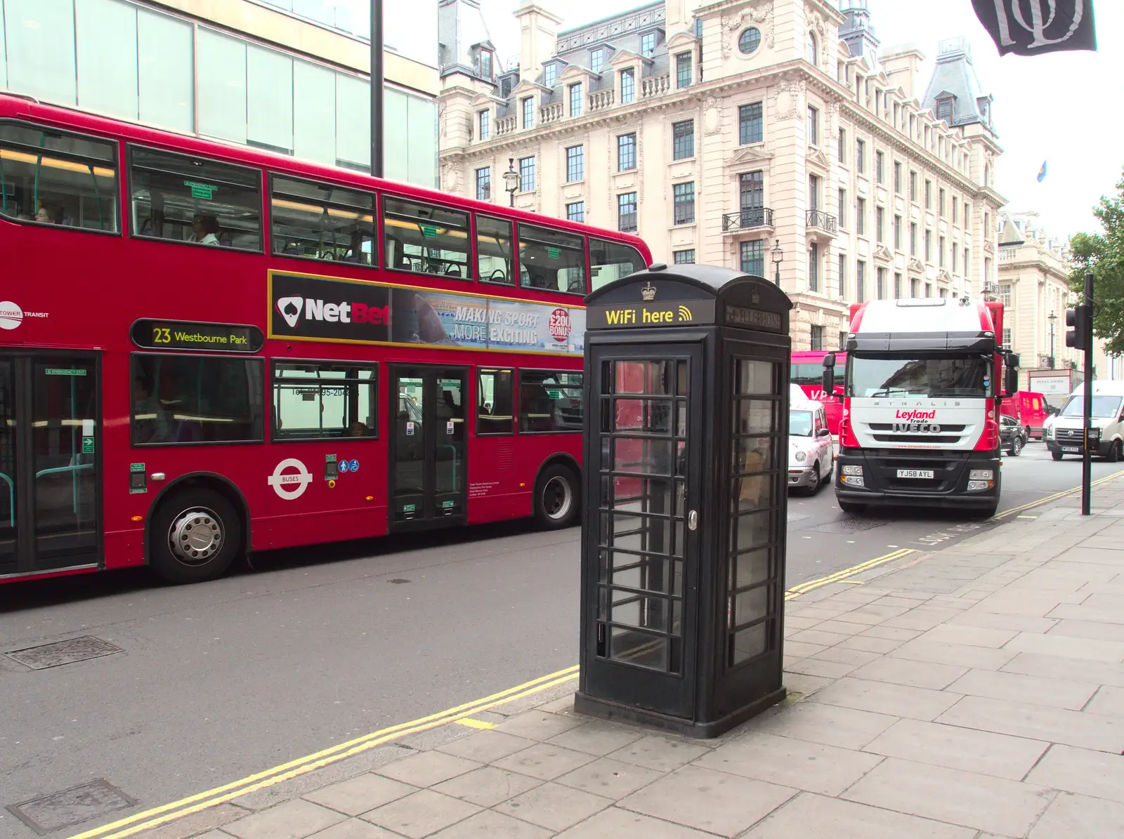 A black K6 Wifi phone box, from SwiftKey Innovation Days, The Haymarket, London - 27th June 2014