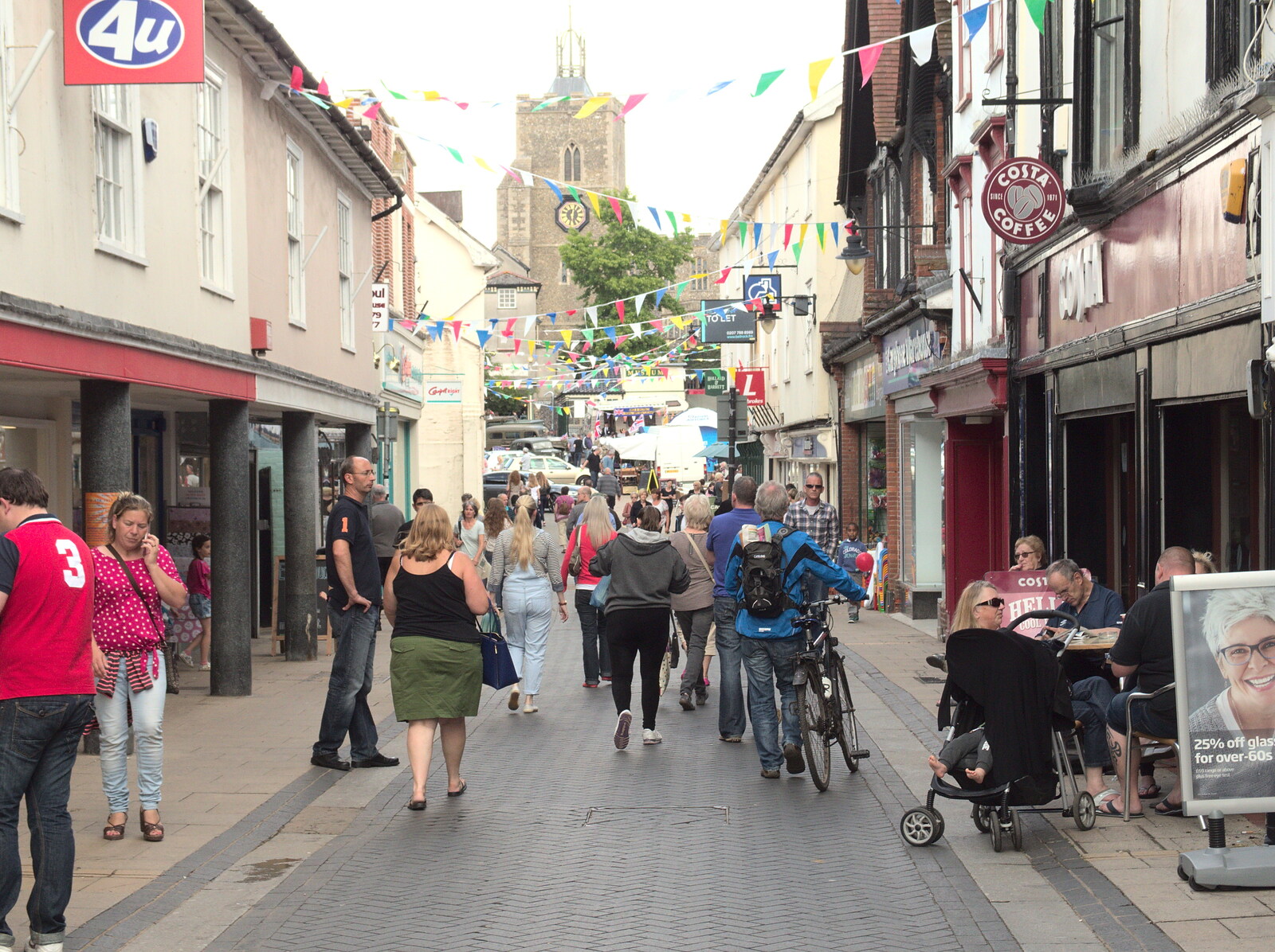 Mere Street is busy from A Busy Day and a Church Fair, Diss, Norfolk - 28th June 2014