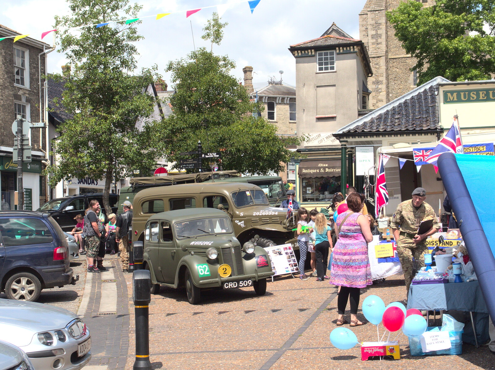 There's something military on the Market Place from A Busy Day and a Church Fair, Diss, Norfolk - 28th June 2014