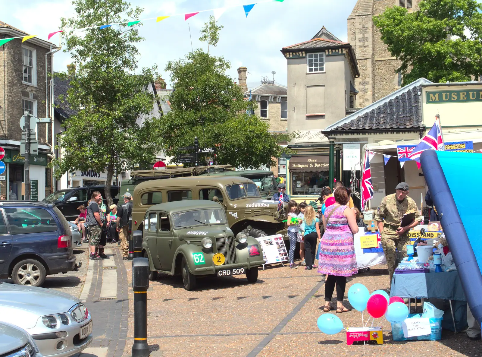 There's something military on the Market Place, from A Busy Day and a Church Fair, Diss, Norfolk - 28th June 2014