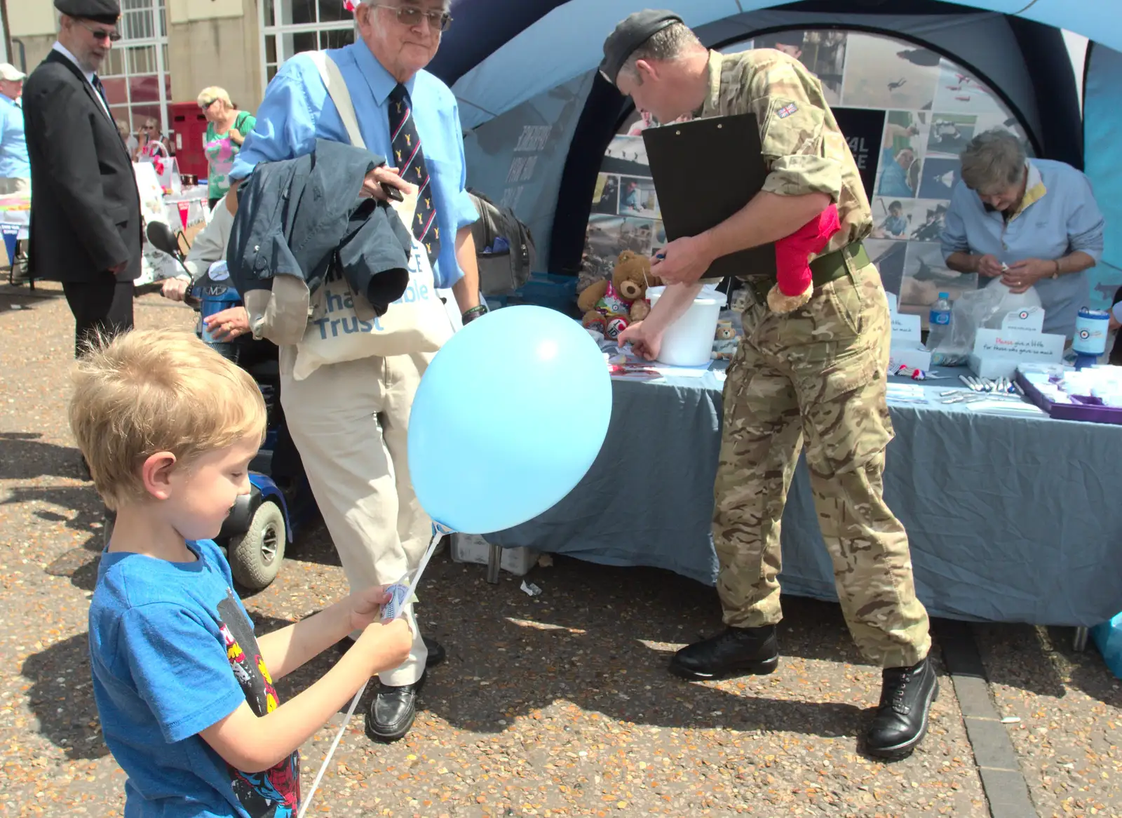 Fred gets a balloon, from A Busy Day and a Church Fair, Diss, Norfolk - 28th June 2014