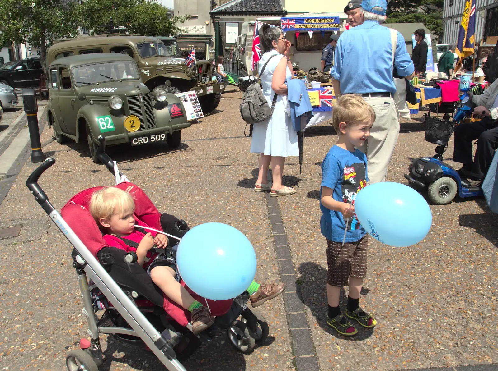 The boys have both got balloons, from A Busy Day and a Church Fair, Diss, Norfolk - 28th June 2014