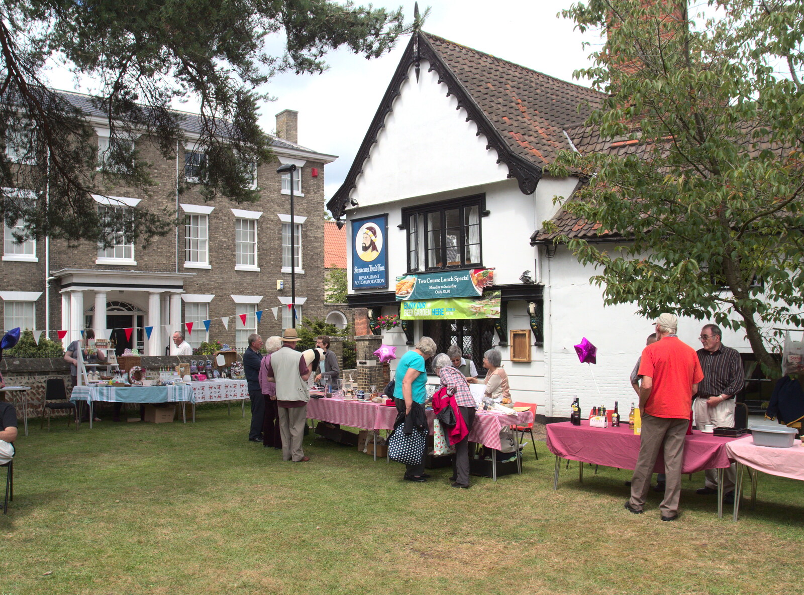 The Saracen's Head from the church hall from A Busy Day and a Church Fair, Diss, Norfolk - 28th June 2014