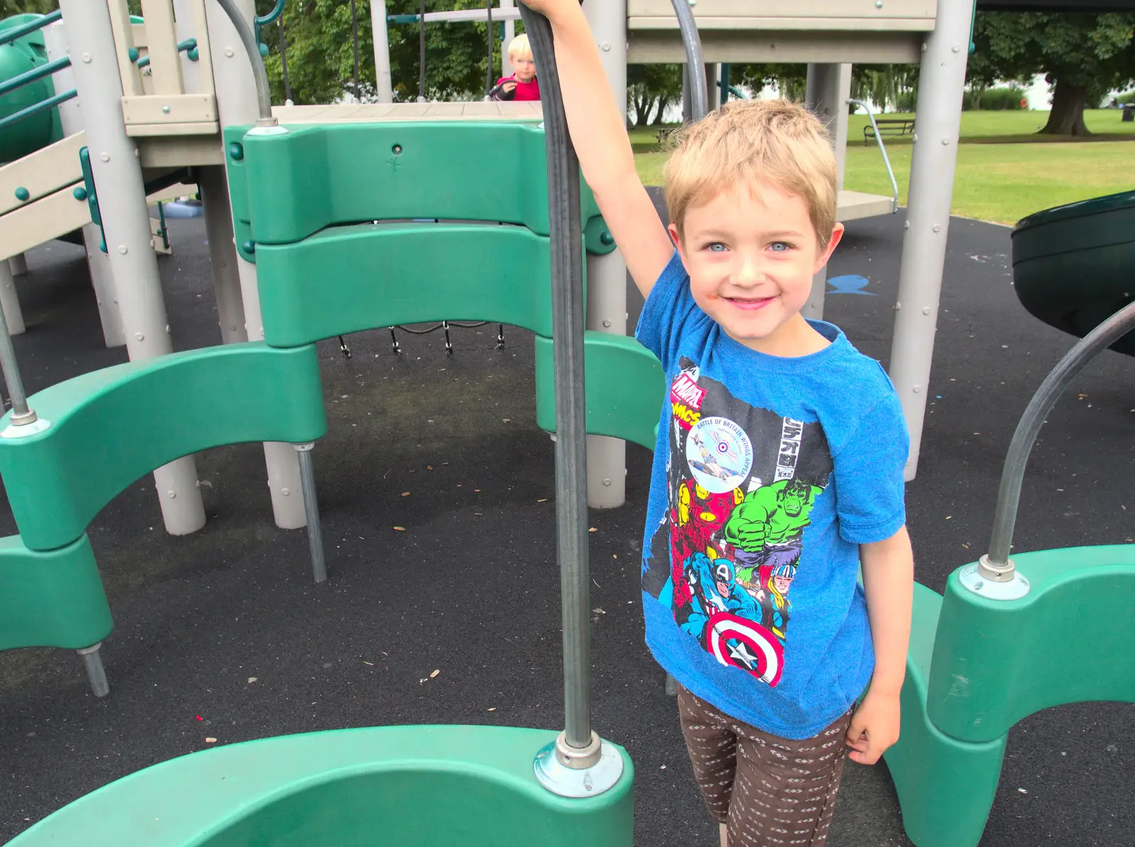 Fred in the playground in the park, from A Busy Day and a Church Fair, Diss, Norfolk - 28th June 2014