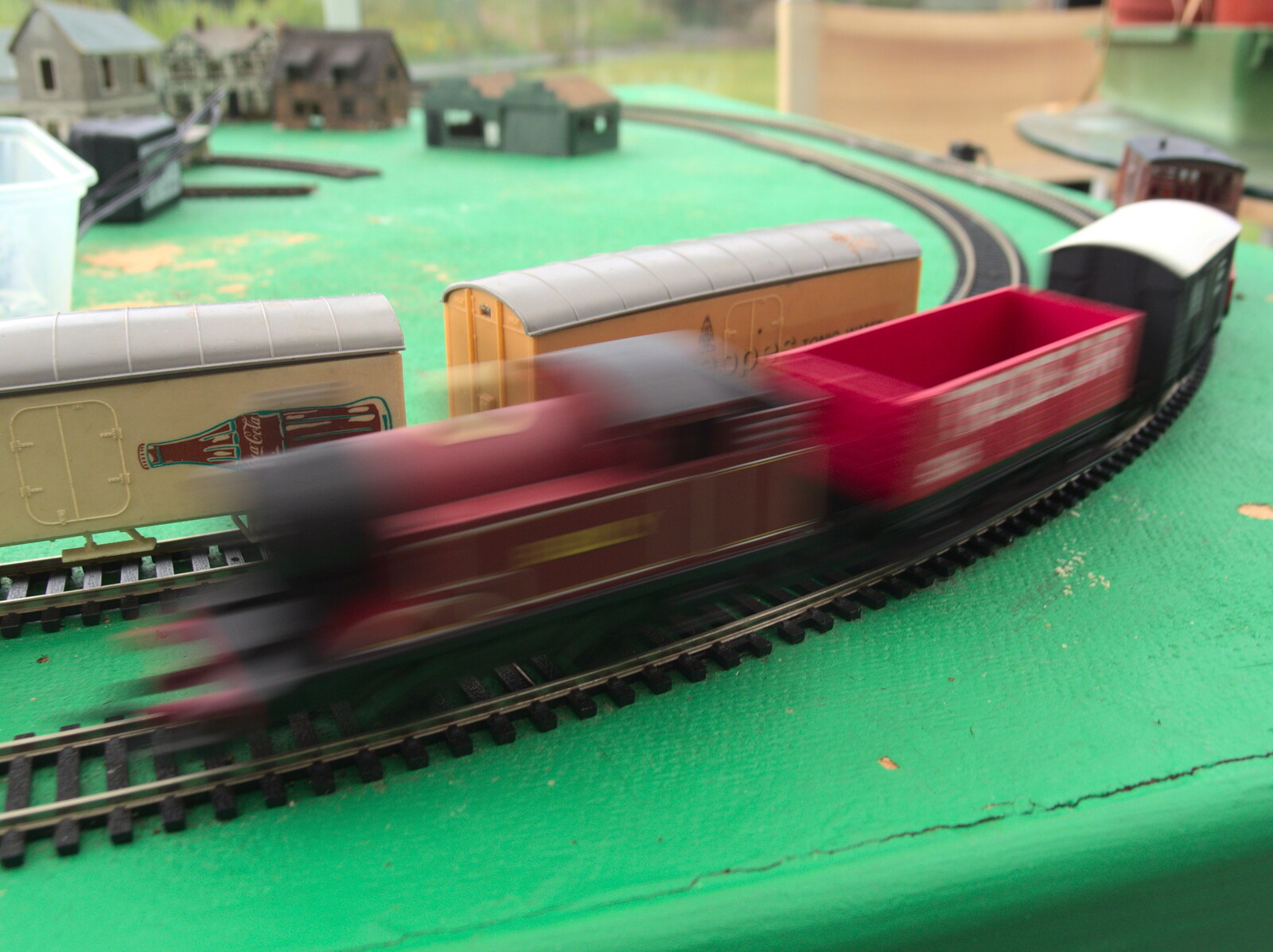 Grandad's train set in action from A Busy Day and a Church Fair, Diss, Norfolk - 28th June 2014