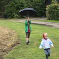 Fred and Harry roam around in the rain, Thrandeston Pig, Little Green, Thrandeston, Suffolk - 29th June 2014