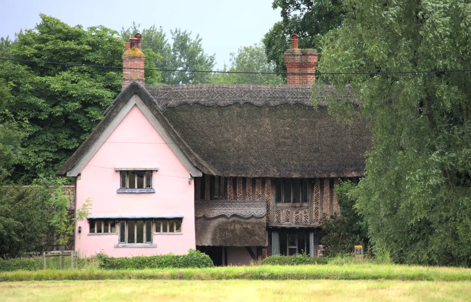 The old manor house across the green, from Thrandeston Pig, Little Green, Thrandeston, Suffolk - 29th June 2014