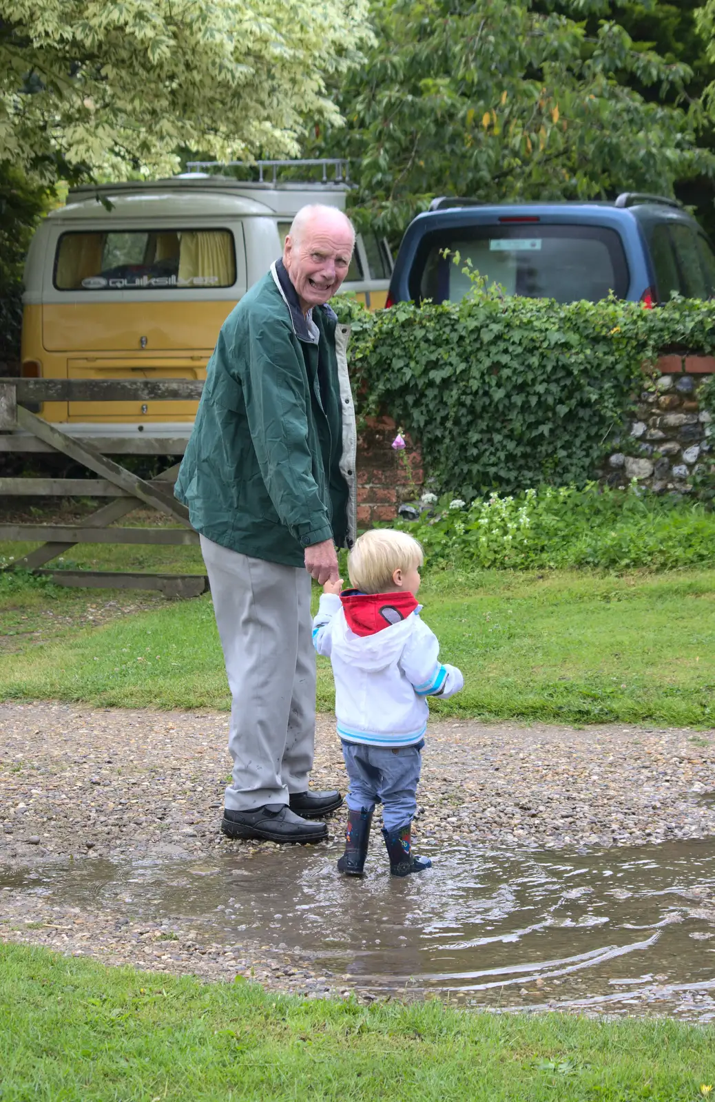 Grandad and Harry, from Thrandeston Pig, Little Green, Thrandeston, Suffolk - 29th June 2014