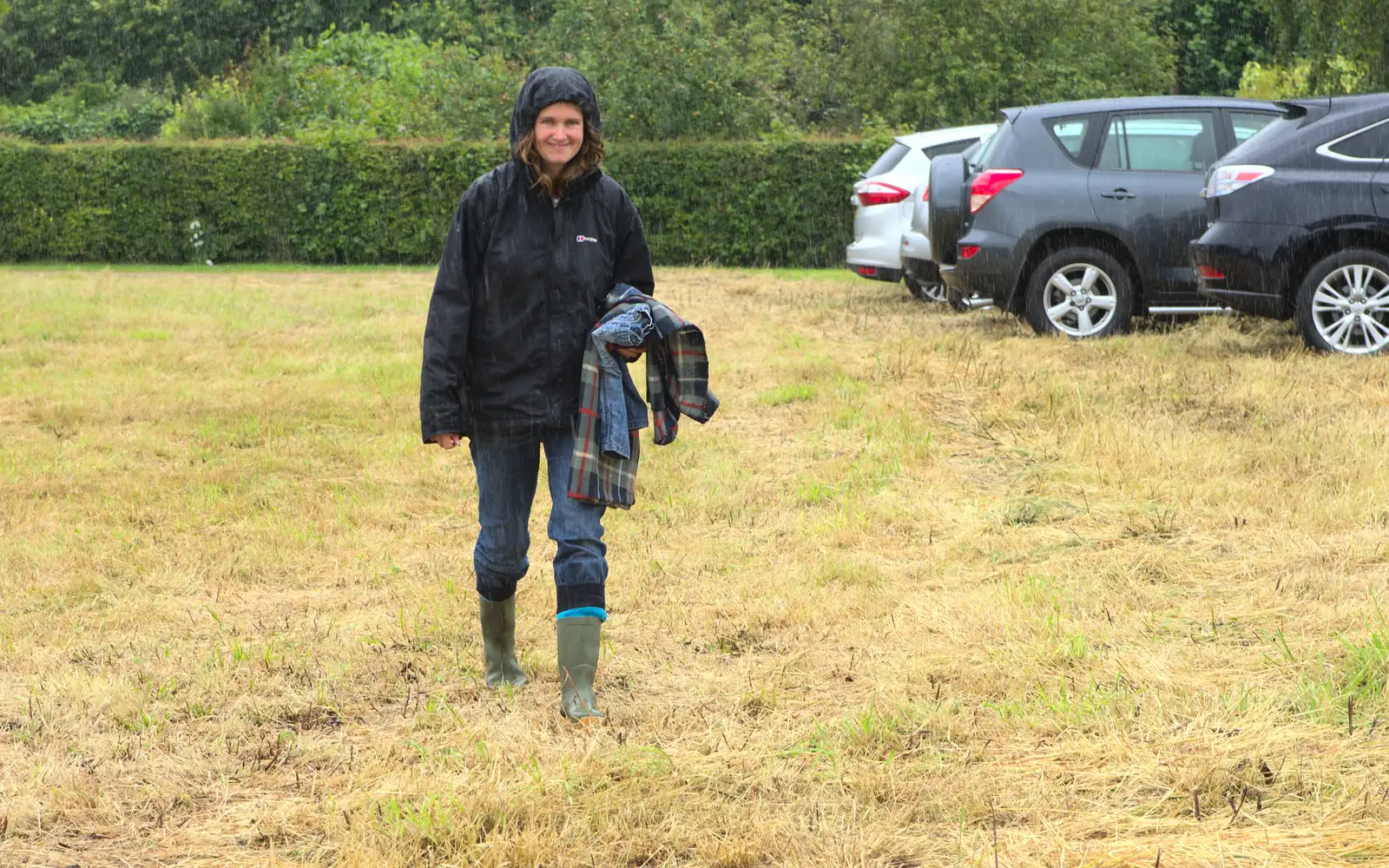 Isobel looks a bit damp, from Thrandeston Pig, Little Green, Thrandeston, Suffolk - 29th June 2014