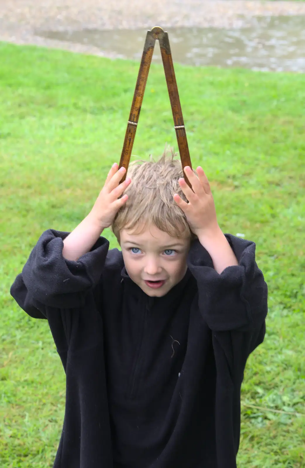 Fred looks like he's doing a Masonic ritual, from Thrandeston Pig, Little Green, Thrandeston, Suffolk - 29th June 2014