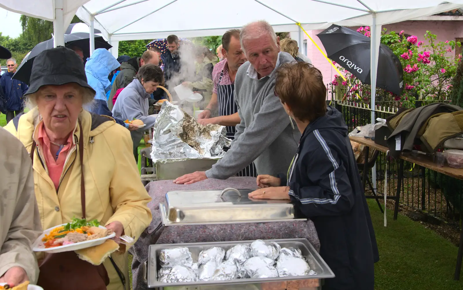 The pig is served, from Thrandeston Pig, Little Green, Thrandeston, Suffolk - 29th June 2014