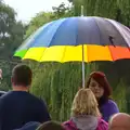 Rainbow umbrella, Thrandeston Pig, Little Green, Thrandeston, Suffolk - 29th June 2014