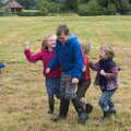 The children mess around on the green, Thrandeston Pig, Little Green, Thrandeston, Suffolk - 29th June 2014