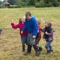 The children mess around on the green, Thrandeston Pig, Little Green, Thrandeston, Suffolk - 29th June 2014