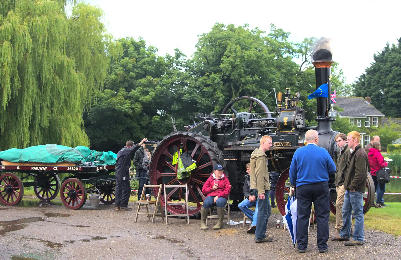 Oliver and a trailer, from Thrandeston Pig, Little Green, Thrandeston, Suffolk - 29th June 2014