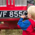 Harry plays with a number plate, Thrandeston Pig, Little Green, Thrandeston, Suffolk - 29th June 2014