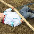 Harry is pinned under the rope, Thrandeston Pig, Little Green, Thrandeston, Suffolk - 29th June 2014