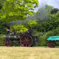 The traction engine 'Oliver' rumbles off , Thrandeston Pig, Little Green, Thrandeston, Suffolk - 29th June 2014