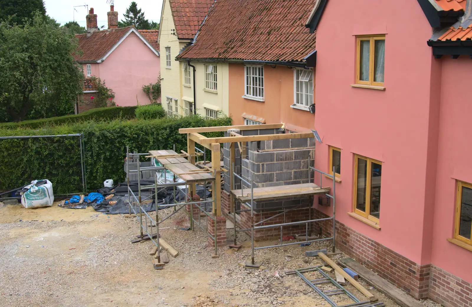 The porch from the office window, from The Village Summer Fête, Brome, Suffolk - 5th July 2014