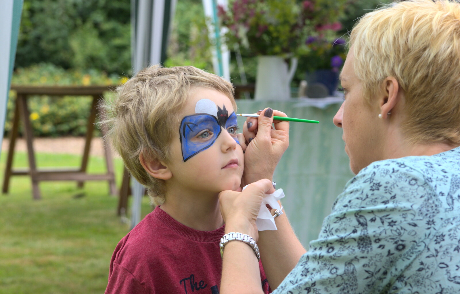 Final touches are applied from The Village Summer Fête, Brome, Suffolk - 5th July 2014