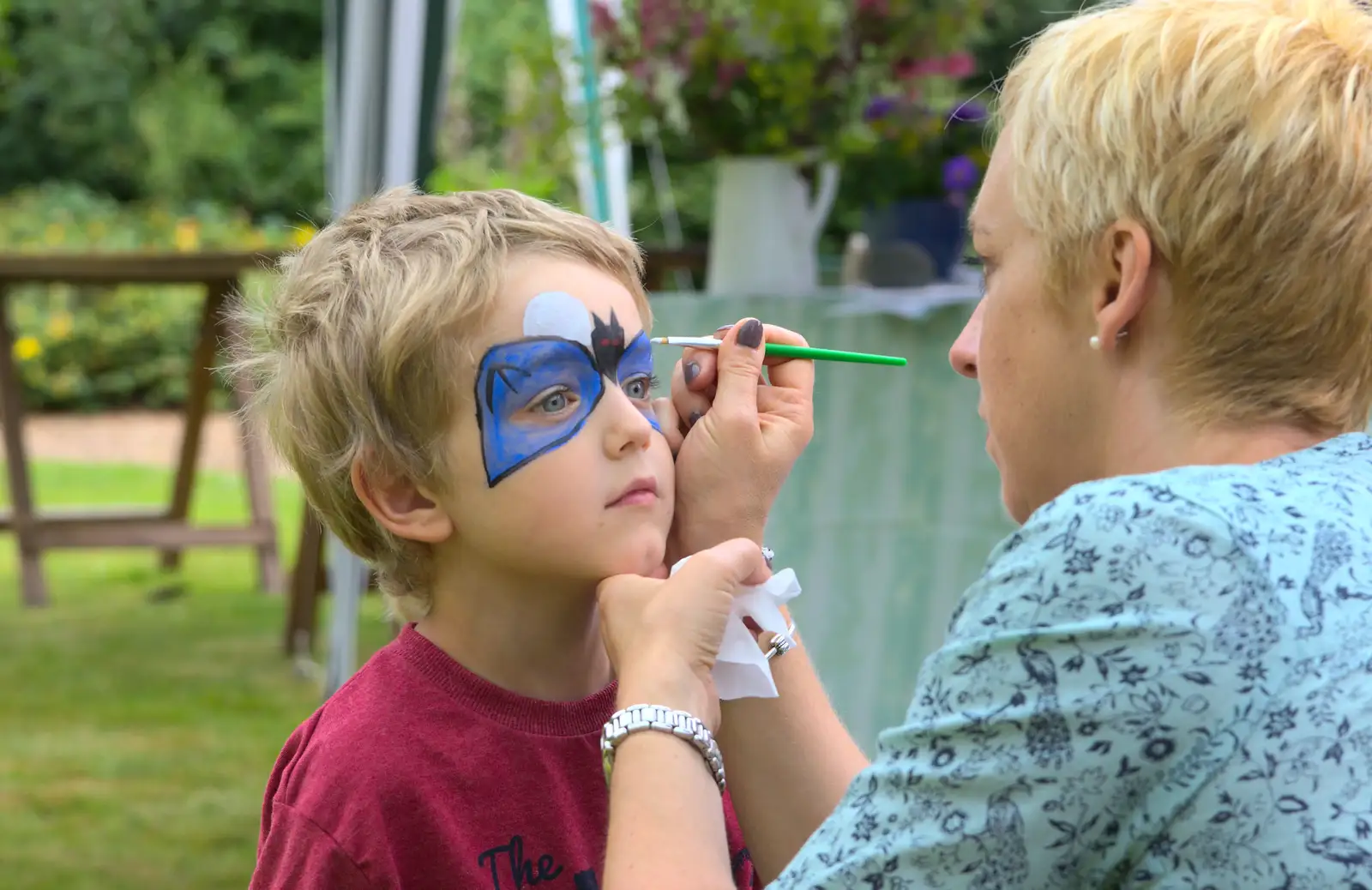 Final touches are applied, from The Village Summer Fête, Brome, Suffolk - 5th July 2014