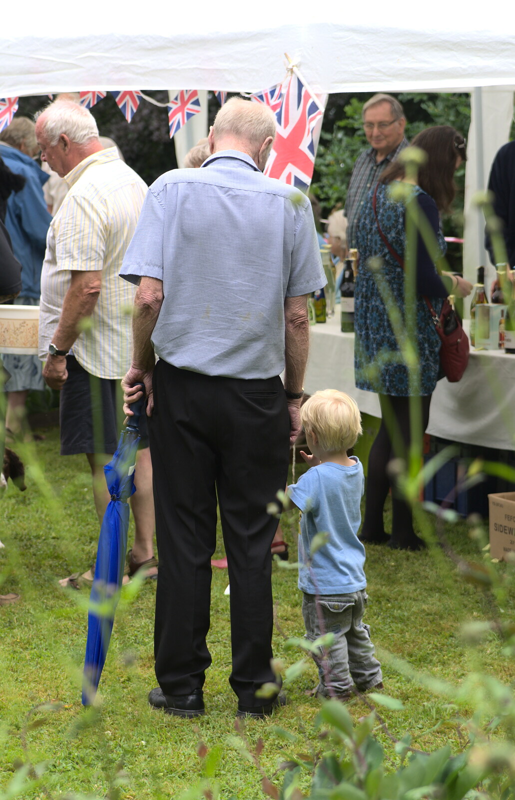 Harry follows Grandad around from The Village Summer Fête, Brome, Suffolk - 5th July 2014