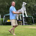 A spotty horse toy is hauled around, The Village Summer Fête, Brome, Suffolk - 5th July 2014