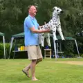 A spotty horse toy is hauled around, The Village Summer Fête, Brome, Suffolk - 5th July 2014