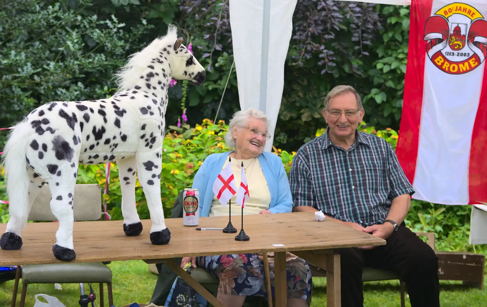 Cyril Hammond and the spotty horse, from The Village Summer Fête, Brome, Suffolk - 5th July 2014