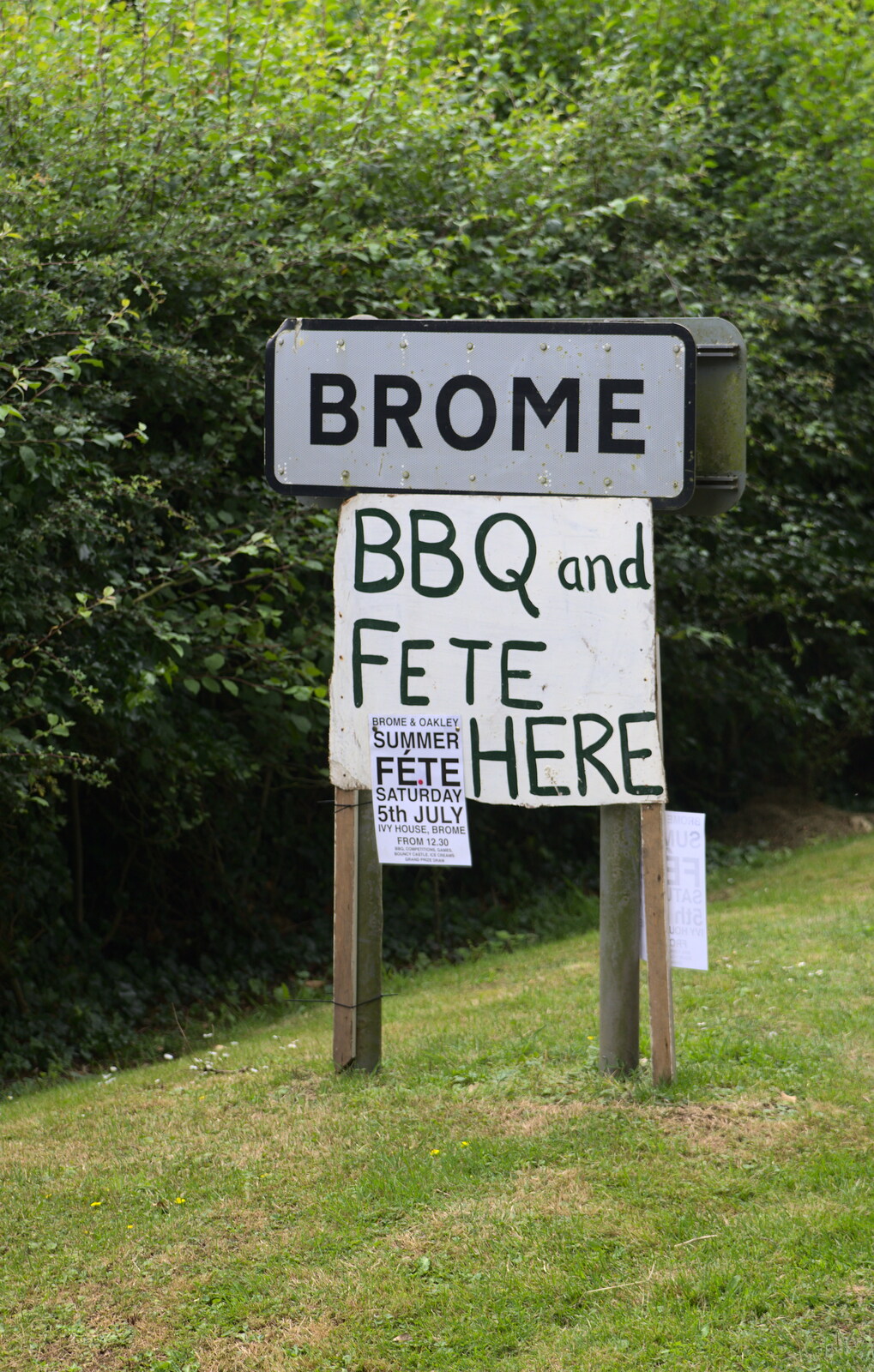 The Brome sign has been adjusted from The Village Summer Fête, Brome, Suffolk - 5th July 2014
