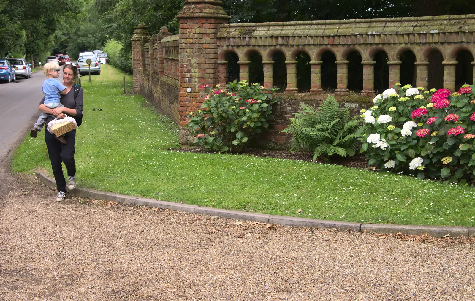 Flowers at the entrance of the old Brome Hall, from The Village Summer Fête, Brome, Suffolk - 5th July 2014