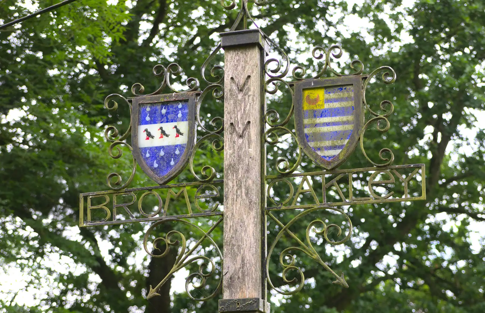 The Brome and Oakley village sign, from The Village Summer Fête, Brome, Suffolk - 5th July 2014