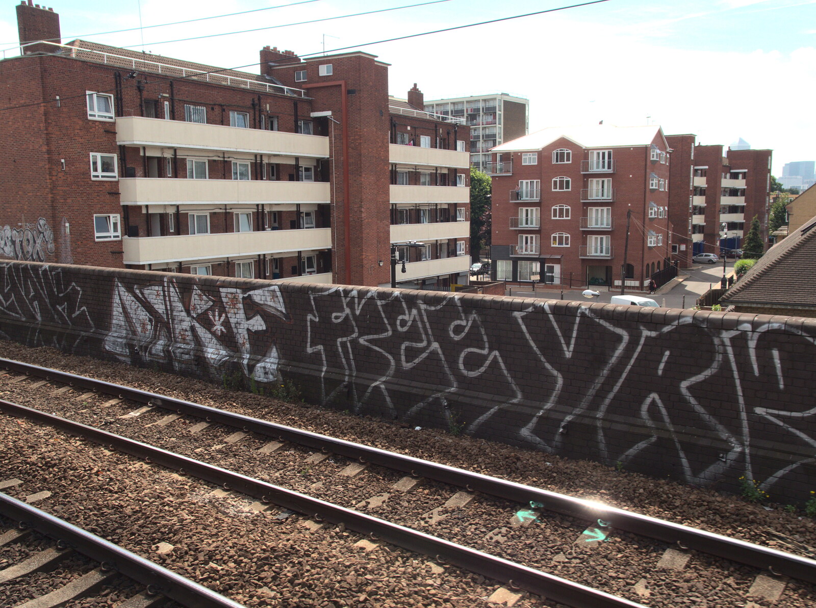 Graffiti on a railway bridge from A Trip to Pizza Pub, Great Suffolk Street, Southwark - 8th July 2014
